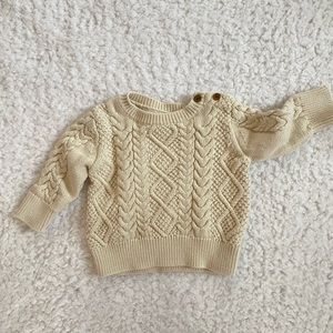 Baby Gap Vintage Cream Cable Knit Sweater // Vintage Baby Cableknit Sweater